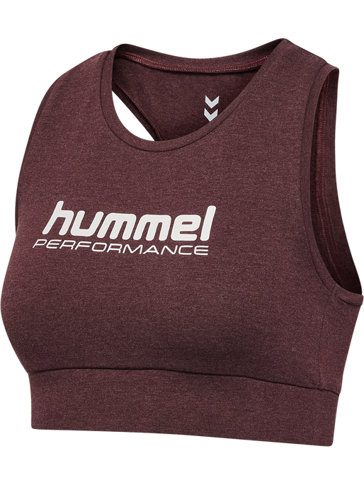hmlPULSE LOGO LIGHT SUPPORT BRA, FUDGE MELANGE, packshot