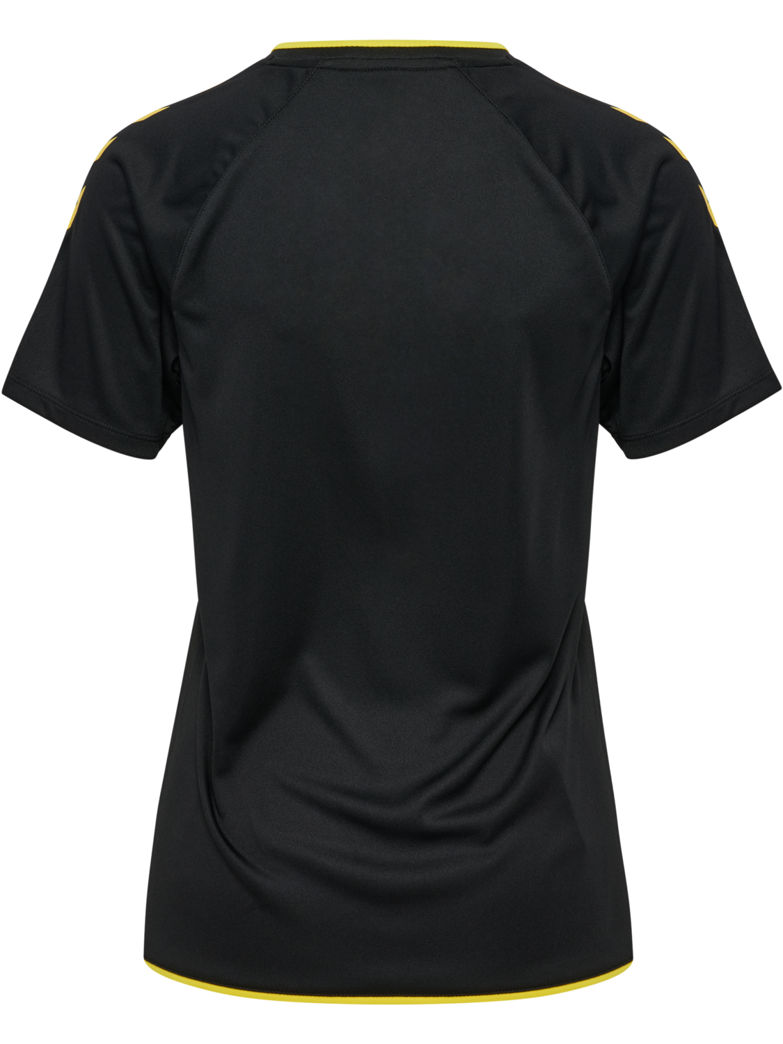 hmlCORE 2.0 JERSEY S/S WOMAN, BLACK/BLAZING YELLOW, packshot