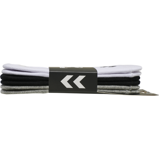 hmlCHEVRON 6-PACK NO SHOW SOCKS, WHITE/BLACK/GREY, packshot