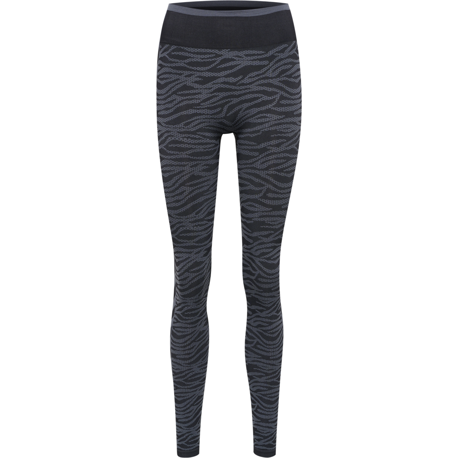 hmlMT SAGA SEAMLESS MW TIGHTS, BLACK/ASPHALT MELANGE, packshot