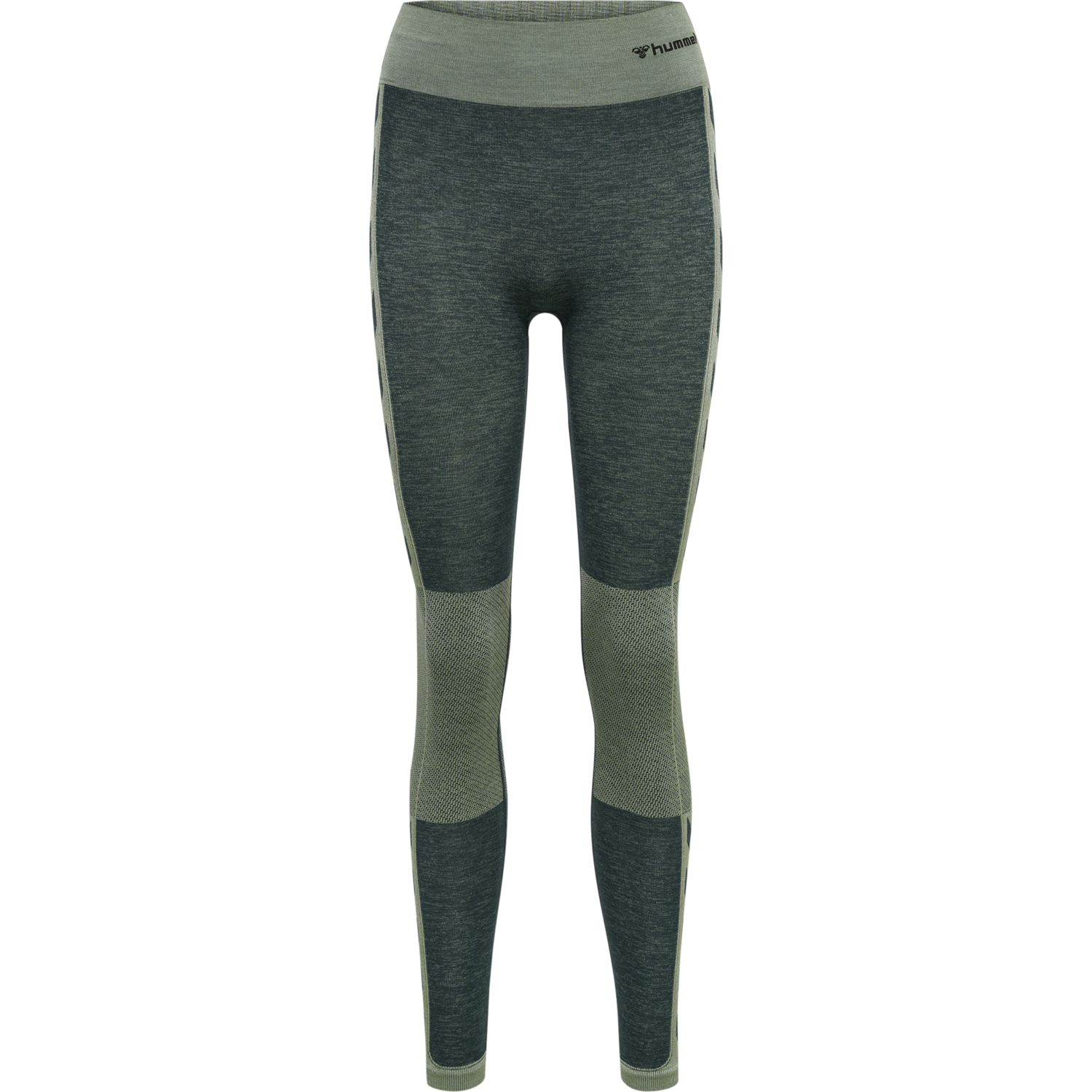 hmlCLEA SEAMLESS MID WAIST TIGHTS, DARKEST SPRUCE/BASIL MELANGE, packshot
