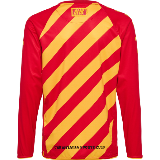 hmlCSC 19/20 KIDS HOME JERSEY LS, TRUE RED/SPORTS YELLOW W/SPONS hmlCSC 19/20 KIDS HOME JERSEY LS, TRUE RED/SPORTS YELLOW W/SPONS, packshot