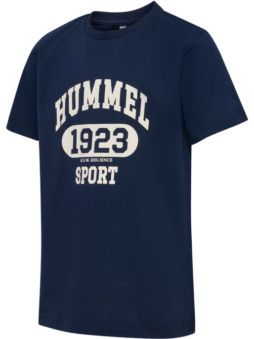 hmlPRINT T-SHIRT S/S, BLACK IRIS, packshot