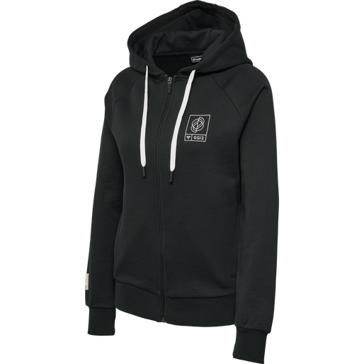 hmlGG12 SWEAT ZIP HOODIE WOMAN, BLACK, packshot