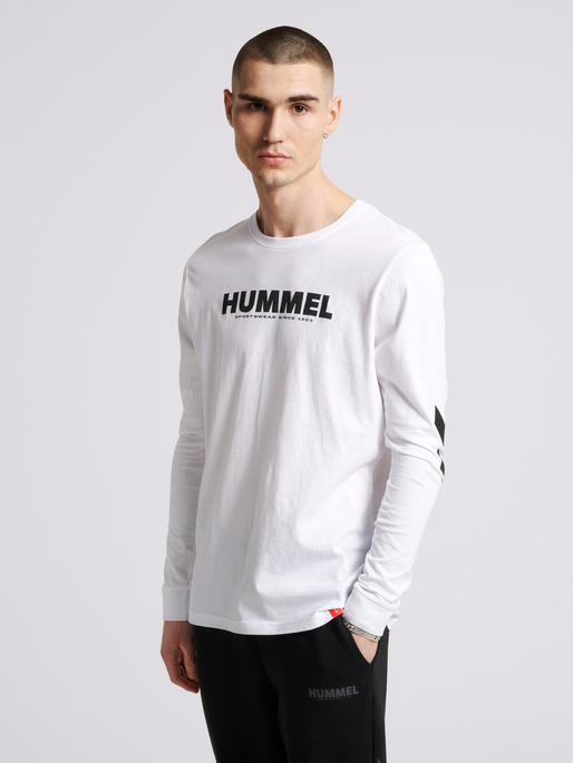 hmlLEGACY T-SHIRT L/S, WHITE, model