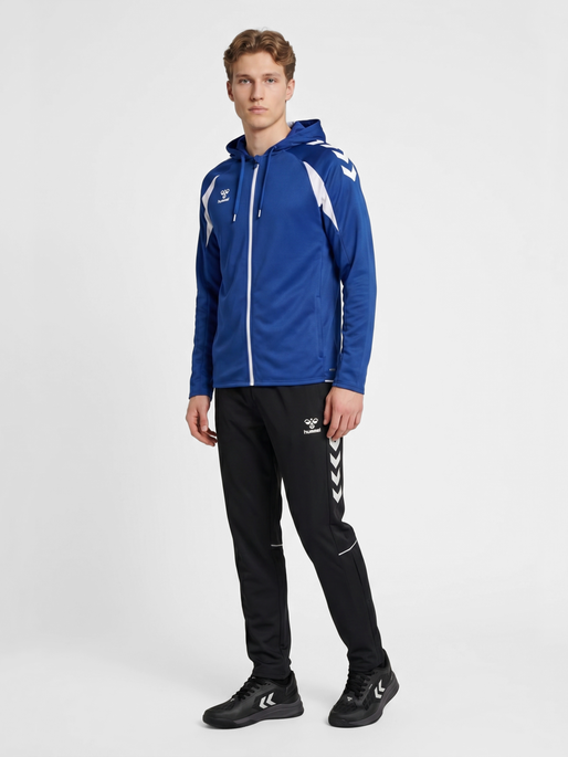 hmlCORE 2.0 ZIP HOODIE, TRUE BLUE/WHITE, model