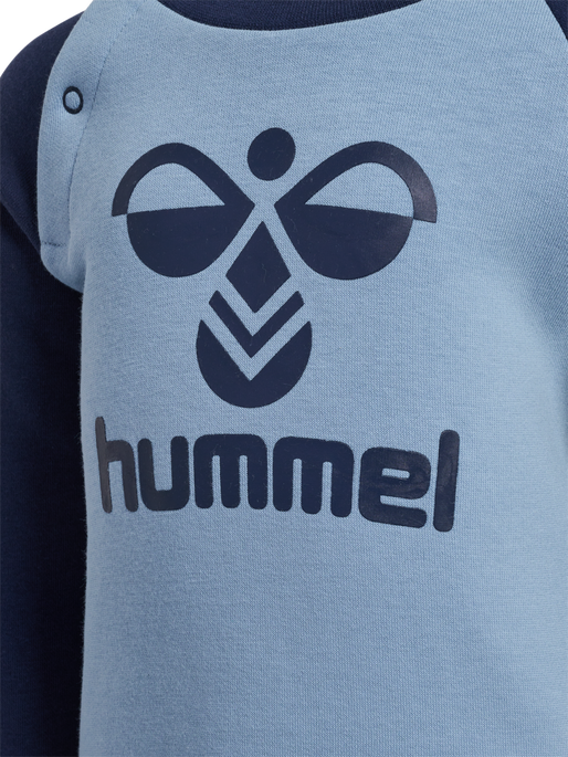 hmlHUMMING CREWSUIT, BLACK IRIS/FADED DENIM, packshot