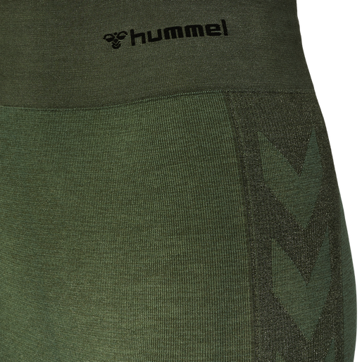 hmlCLEA SEAMLESS MID WAIST TIGHTS, CLIMBING IVY/BEETLE MELANGE, packshot