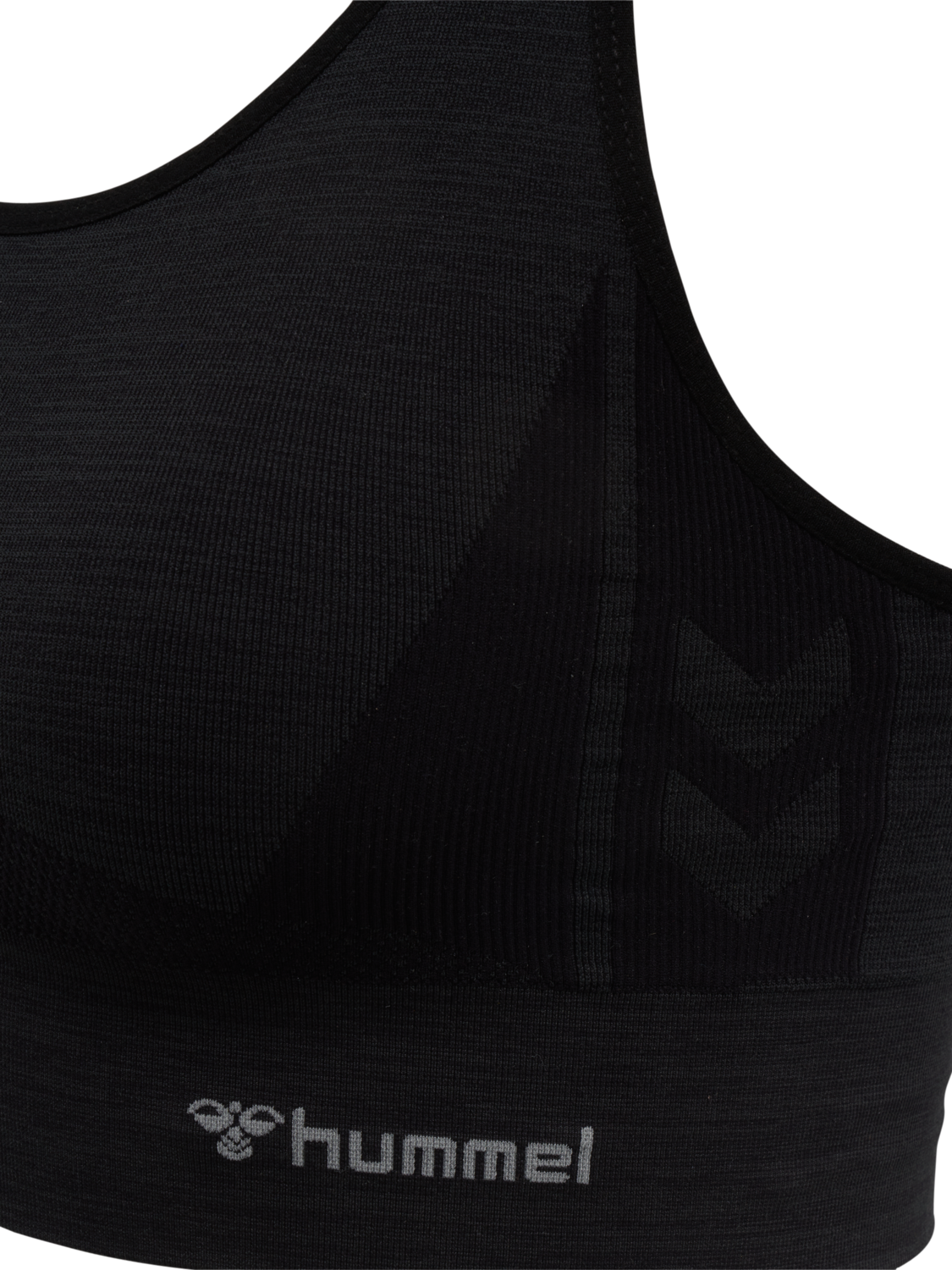 hmlCLEA SEAMLESS  SPORTS TOP, BLACK MELANGE, packshot