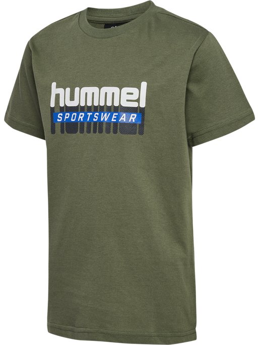 hmlTUKAS T-SHIRT S/S, DUSTY OLIVE, packshot