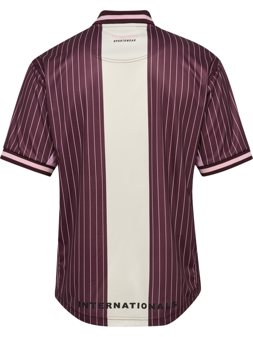 hmlLOOSE FB JERSEY S/S STRIPED, VINEYARD WINE, packshot