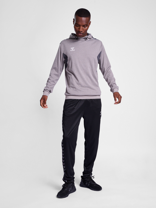 hmlAUTHENTIC PL HOODIE, GREY MELANGE, model