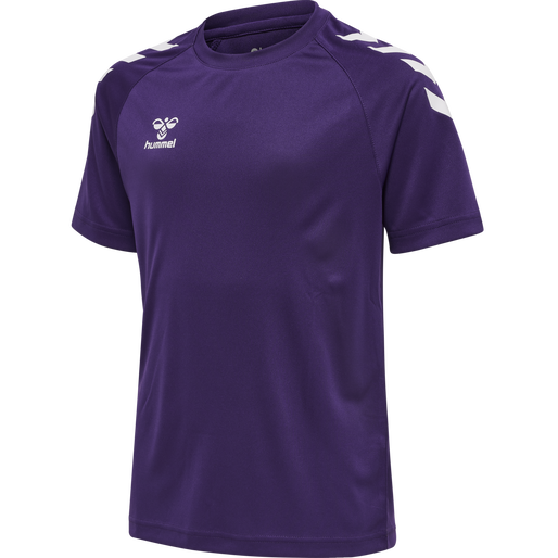 hmlCORE XK CORE POLY TEE S/S KIDS, ACAI/WHITE, packshot