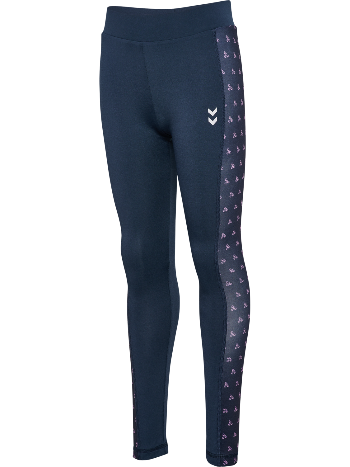 hmlJR MIX MID WAIST TIGHTS, BLACK IRIS, packshot