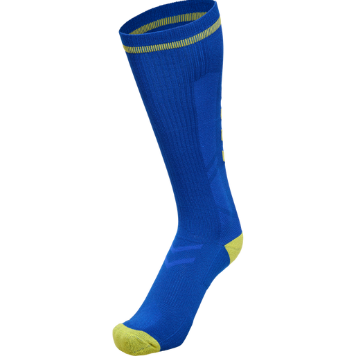 ELITE INDOOR SOCK HIGH, TRUE BLUE/BLAZING YELLOW, packshot