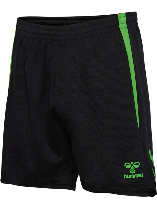 hmlLEAD 2.0 SHORTS, BLACK/GREEN GECKO, packshot