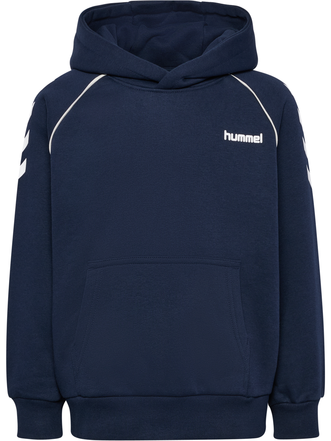 hmlJR LOOSE CHEVRON HOODIE, DRESS BLUES, packshot