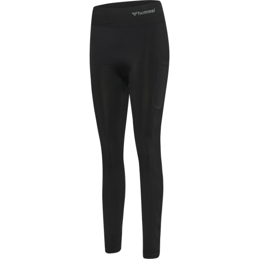 hmlMT IDA SEAMLESS MW POCKET TIGHTS, BLACK, packshot