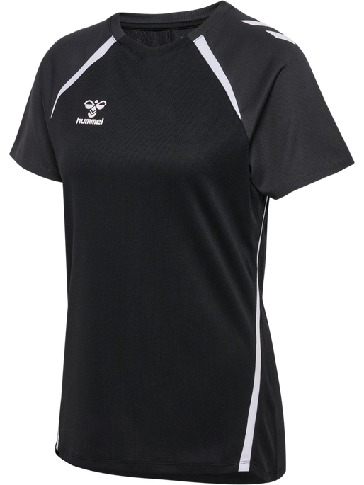 hmlLEAD 2.0 JERSEY S/S WOMAN, BLACK/ASPHALT, packshot