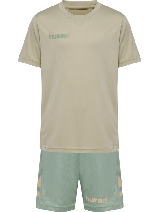 hmlPROMO KIDS DUO SET, ABBEY STONE/ICEBERG GREEN hmlPROMO KIDS DUO SET, ABBEY STONE/ICEBERG GREEN, packshot