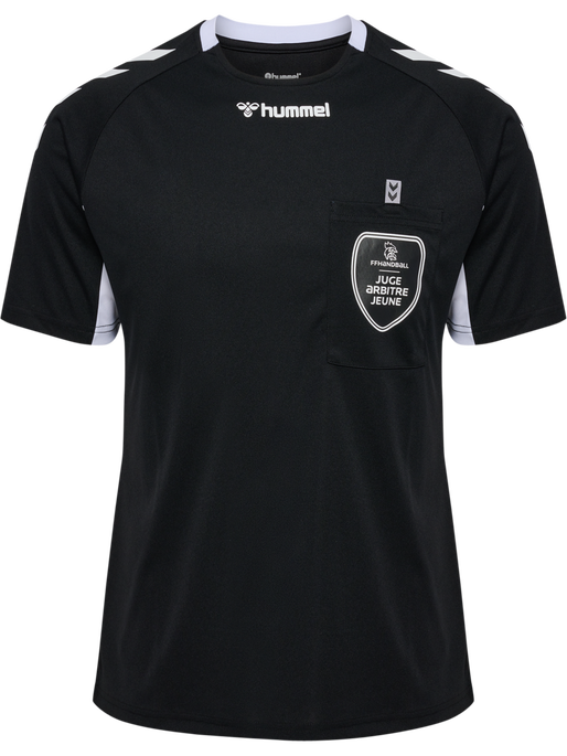 FFHB REFEREE YOUTH JERSEY S/S, BLACK WO SPONSOR, packshot