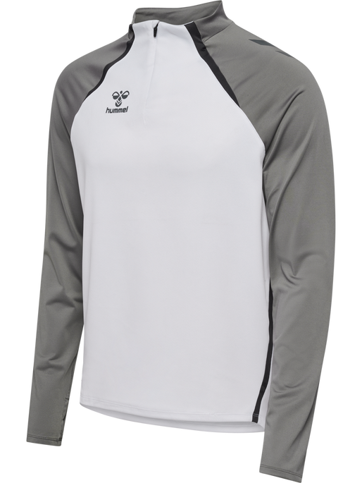 hmlLEAD 2.0 HALF ZIP, WHITE/STEEL GRAY, packshot