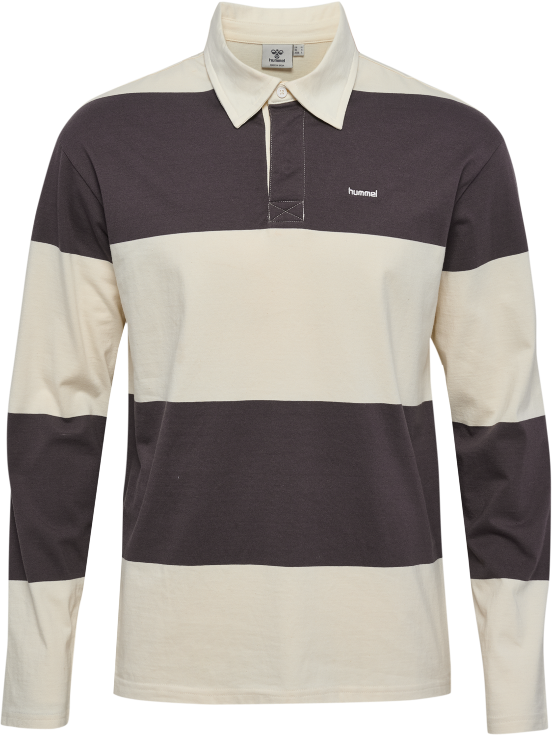 hmlI-D POLO L/S, SHALE/MARSHMALLOW, packshot