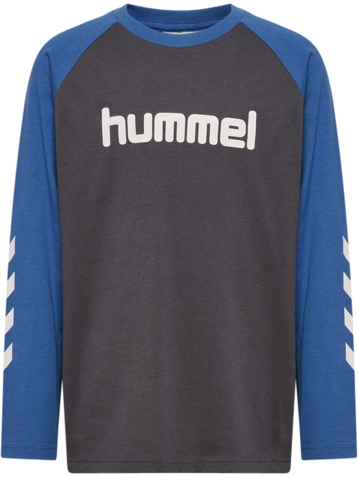hmlJR LOGO T-SHIRT L/S, EBONY hmlJR LOGO T-SHIRT L/S, EBONY, packshot