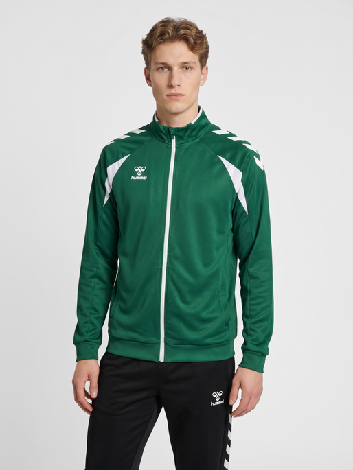 hmlCORE 2.0 TRACK ZIP JACKET, EVERGREEN/WHITE, model