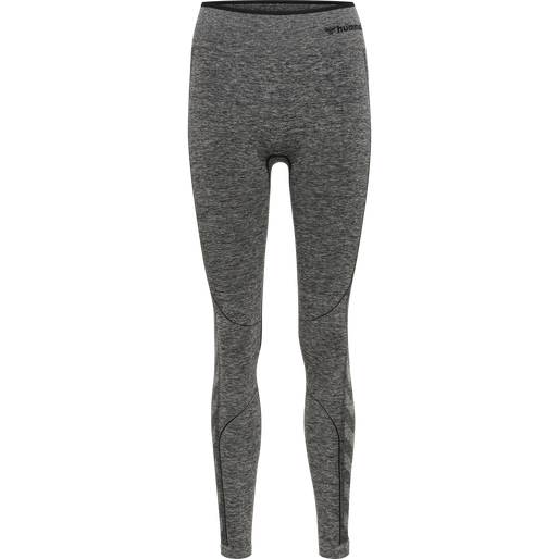 hmlMT UNA SEAMLESS MID WAIST TIGHTS, BLACK MELANGE hmlMT UNA SEAMLESS MID WAIST TIGHTS, BLACK MELANGE, packshot