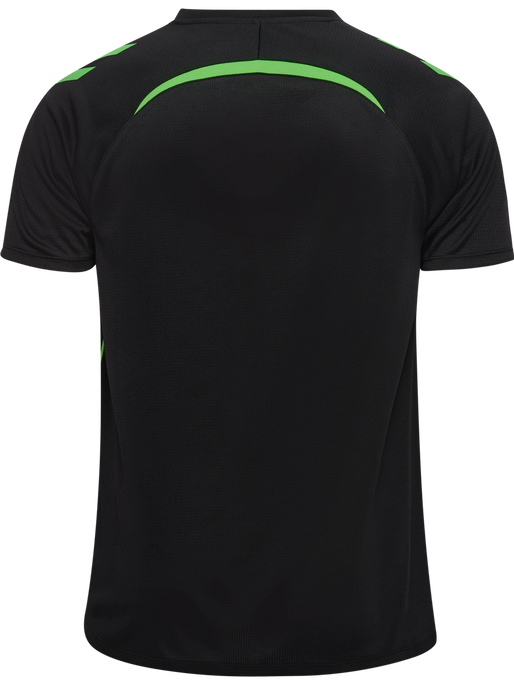 hmlLEAD 2.0 JERSEY S/S, BLACK/GREEN GECKO, packshot