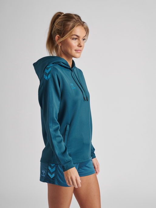 CORE XK POLY SWEAT HOODIE WOMAN - BLUE CORAL | hummelsport.se