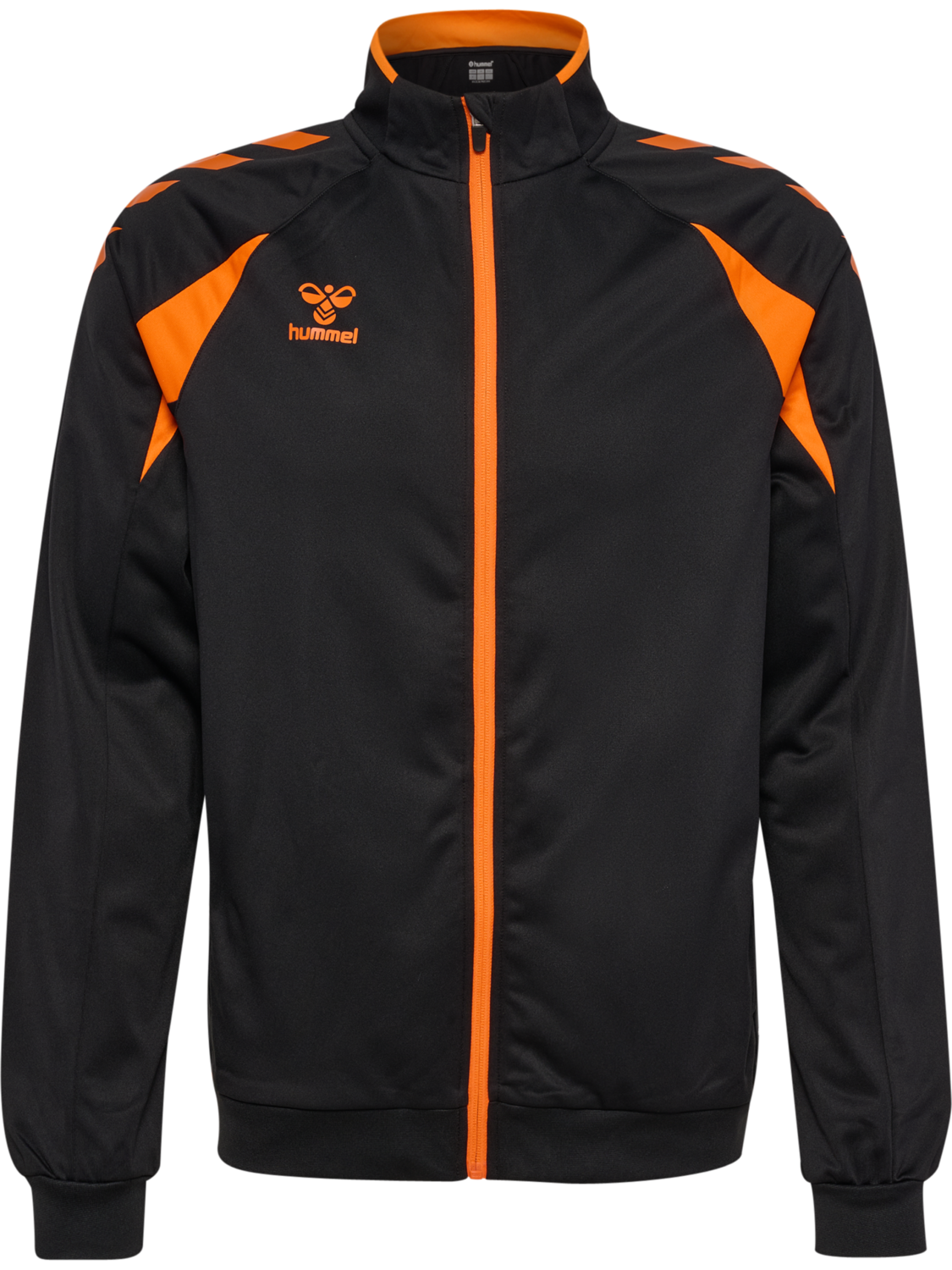 hmlCORE 2.0 TRACK ZIP JACKET, BLACK/ORANGE TIGER, packshot