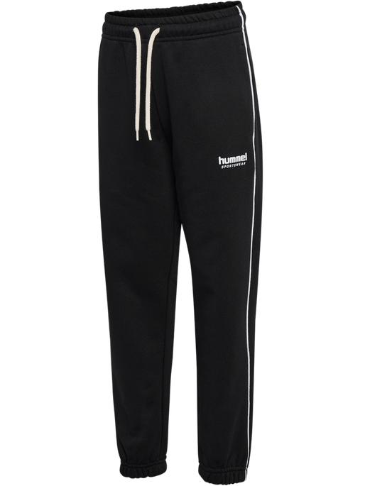 hmlJR LOOSE SWEATPANT PIPING, BLACK hmlJR LOOSE SWEATPANT PIPING, BLACK, packshot