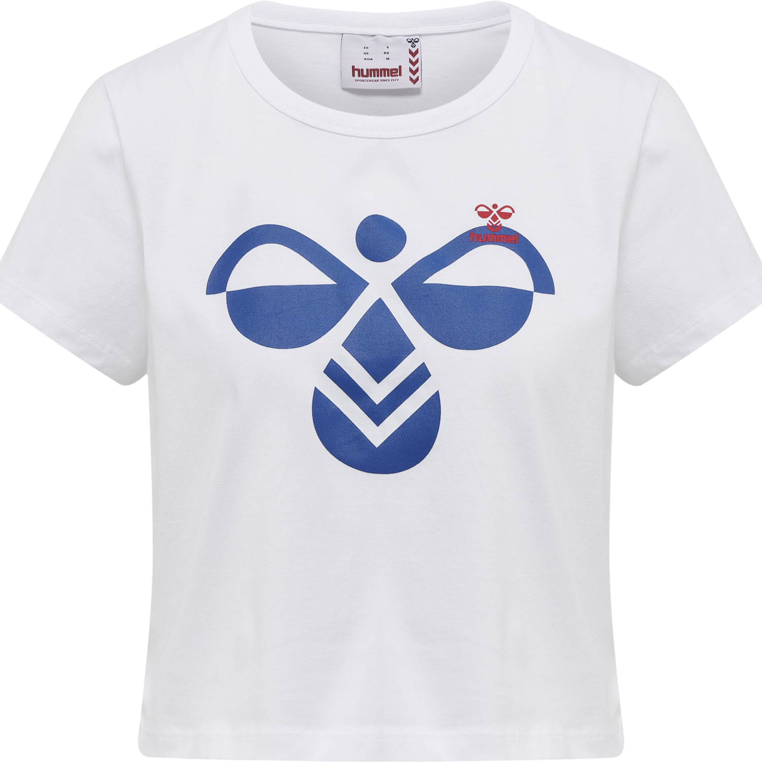 hmlIC TEXAS CROPPED T-SHIRT, WHITE/TRUE BLUE, packshot