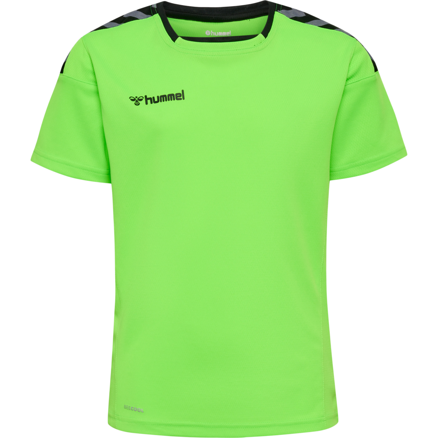 hmlAUTHENTIC KIDS POLY JERSEY S/S, GREEN GECKO, packshot