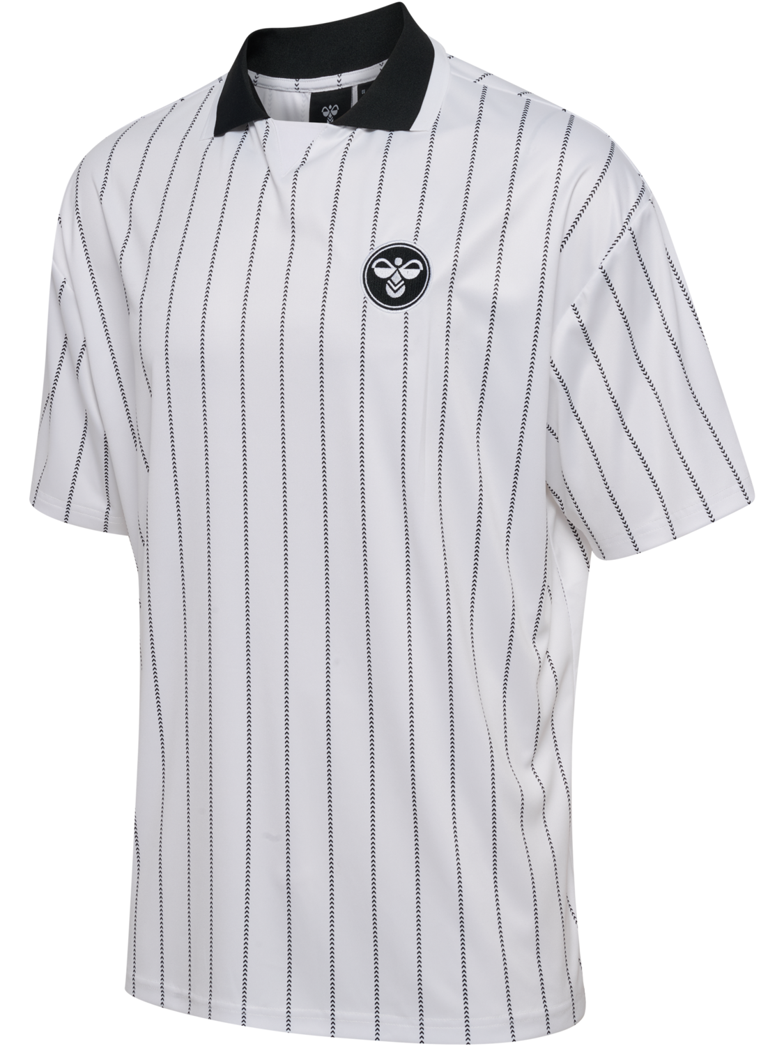 Chevron Pinstripe Polo Shirt, WHITE/BLACK, packshot