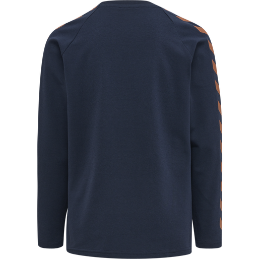 hmlBOYS T-SHIRT L/S, BLACK IRIS/SIERRA, packshot