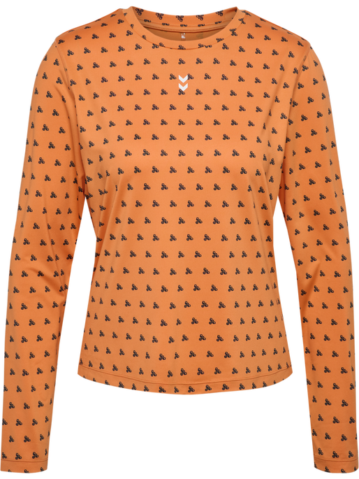 hmlFAST W T-SHIRT L/S, DUSTY ORANGE, packshot