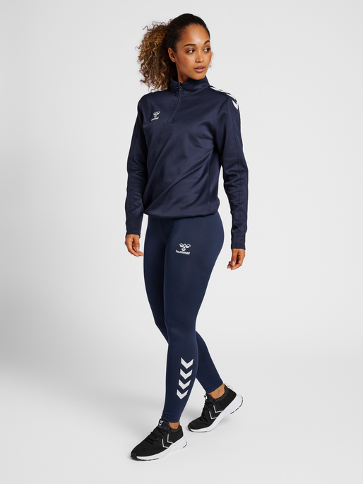 hmlCORE XK HALF ZIP SWEAT WOMAN, MARINE, model