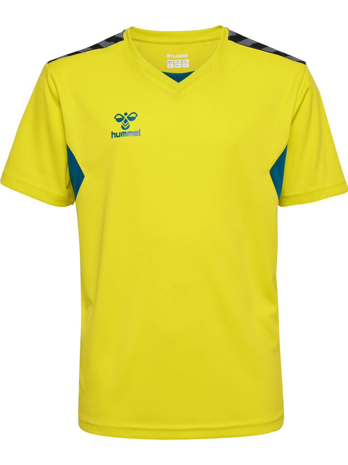 hmlAUTHENTIC PL JERSEY S/S KIDS, BLAZING YELLOW/TRUE BLUE, packshot