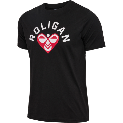 hmlROLIGAN COTTON T-SHIRT, BLACK, packshot