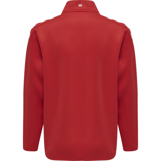 hmlCORE XK HALF ZIP POLY SWEAT KIDS, TRUE RED, packshot