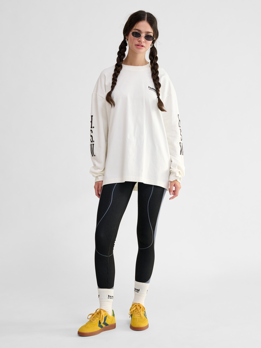 hmlLOOSE T-SHIRT L/S SW STADIUM, TOFU, model