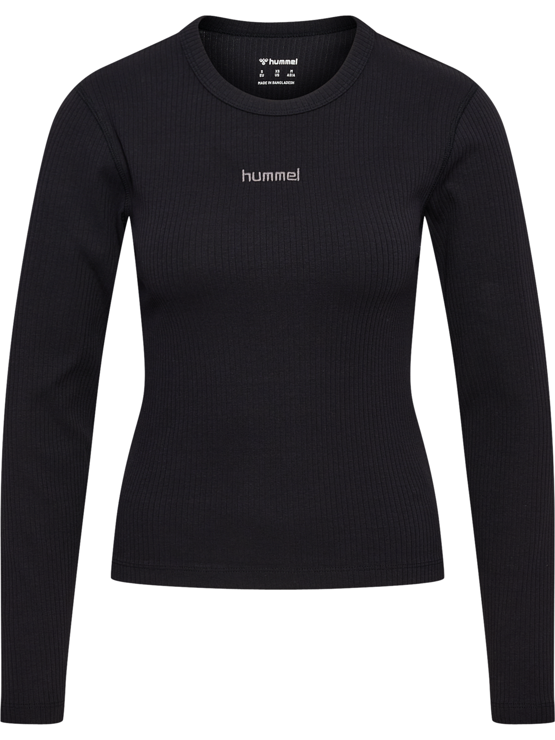 hmlFOUNDATION RIB T-SHIRT L/S, BLACK, packshot