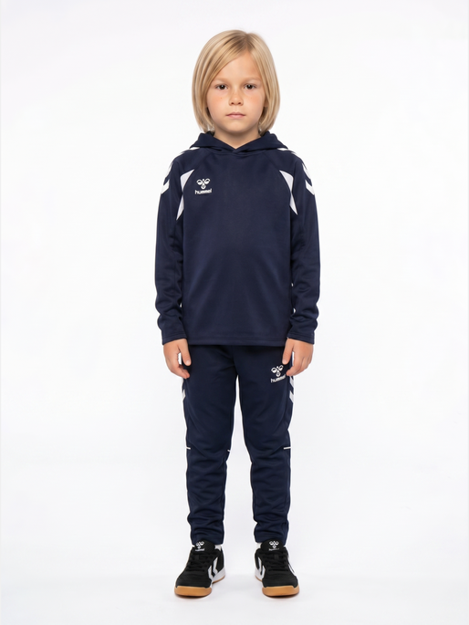hmlCORE 2.0 HOODIE KIDS, MARINE/WHITE, model