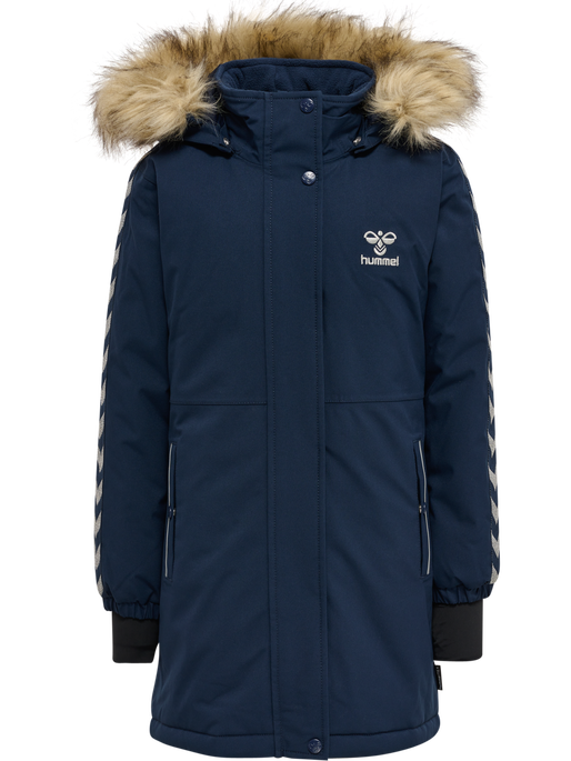 hmlLEAF TEX COAT, BLACK IRIS hmlLEAF TEX COAT, BLACK IRIS, packshot