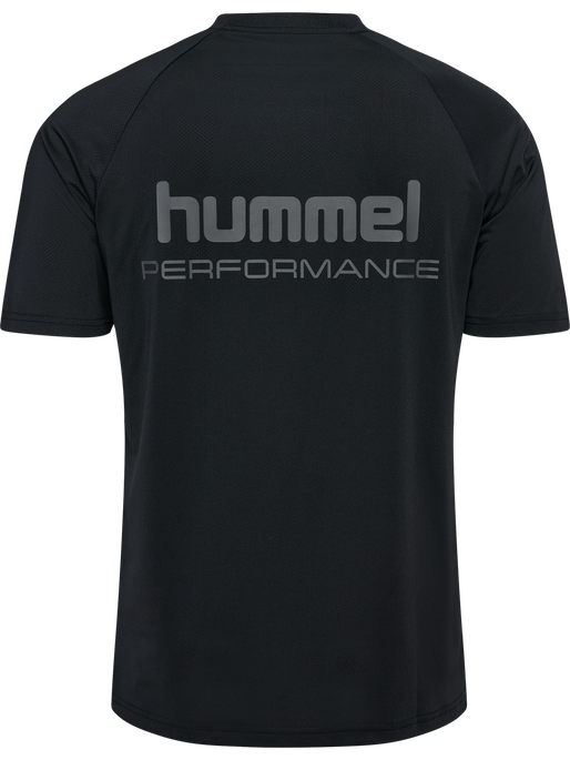 hmlPULSE MESH T-SHIRT S/S, BLACK/EBONY, packshot