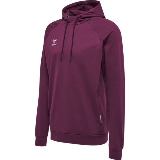 hmlMOVE GRID COTTON HOODIE, GRAPE WINE, packshot