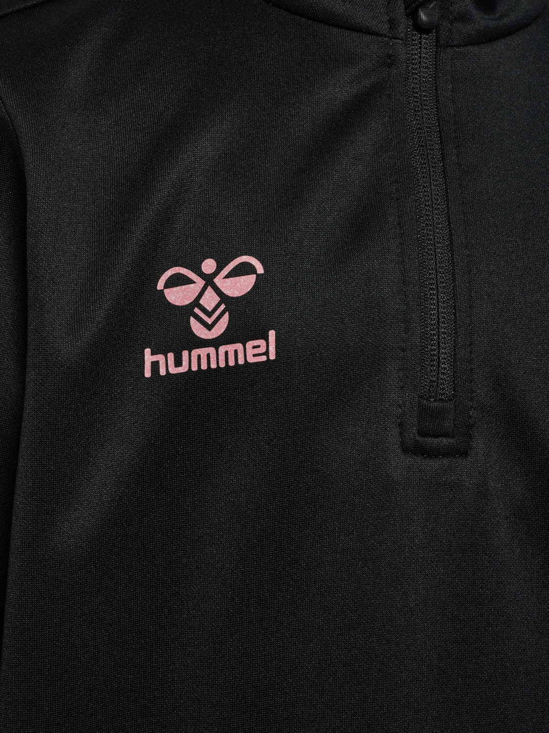 hmlSHIMMER HALF ZIP KIDS, BLACK/BRIDAL ROSE, packshot